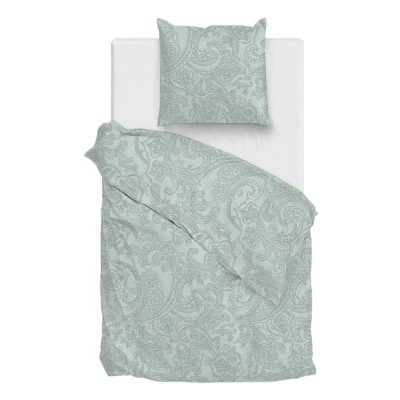 Afbeelding van Zo Home Dekbedovertrek Katoen Paisley Di Lino Linnen Look mint green 140x200/220
