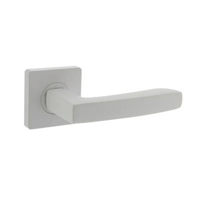 Afbeelding van Intersteel Deurklink Wit Minos op vierkant rozet 55 x 10 mm met nokken