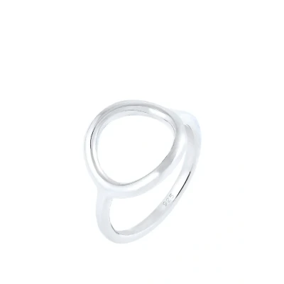Afbeelding van Elli Basic Circle Ring silvercoloured, Dames, Maat: 54, Silver coloured
