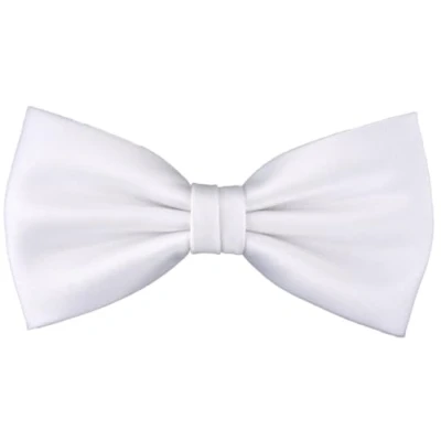 Afbeelding van TigerTie Effen voorgebonden vlinderdas + geschenkdoos, Wit.