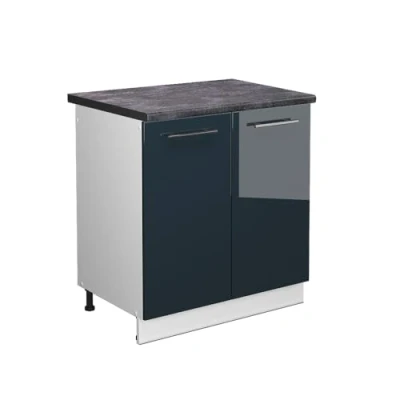 Afbeelding van Vicco Wastafelkast Fame Line, Donkerblauw hoogglans/Wit, 80 cm , WB Antraciet