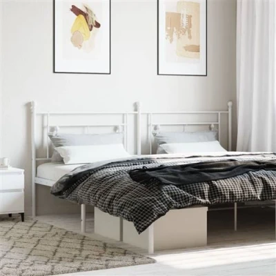 Image de vidaXL Tête de lit métal blanc 193 cm