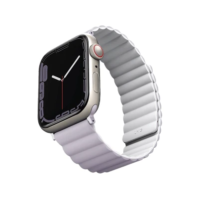 Afbeelding van Uniq Armband Apple Watch 42/44/45/49 Mm Revix Magnetic Strap Paars (uniq 45mm revlilwht)