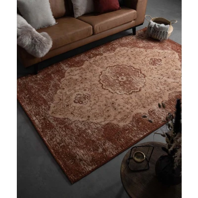Afbeelding van Vintage Tapijt/Vloerkleed Village Roestbruin 160x240 Cm
