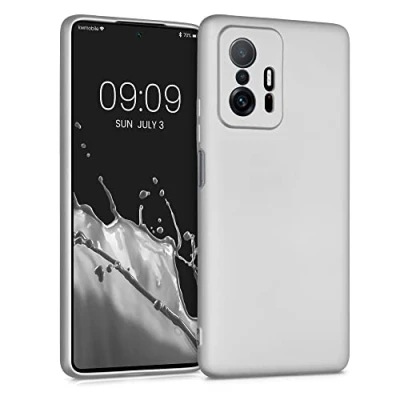 Afbeelding van kwmobile telefoonhoesje geschikt voor Xiaomi 11T / Pro Hoesje smartphone Back cover in metallic zilver