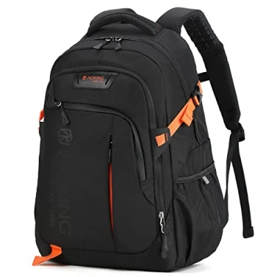 Afbeelding van Aoking Schoolrugzak, stads en bedrijfsrugzak, 30 liter, voor laptops tot 17 inch, polyester, waterdicht, Zwart_01