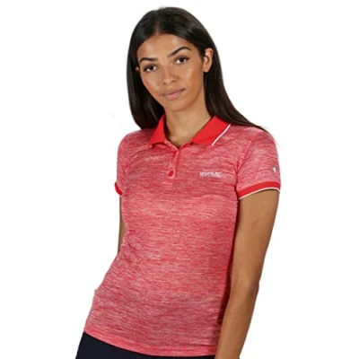 Afbeelding van Regatta Remex II poloshirt, licht, ademend, sneldrogend, met knoopsluiting, voor dames, Red Sky
