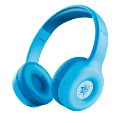 Afbeelding van Trust Nouna Draadloze koptelefoon voor kinderen Incl. Stickers Blauw
