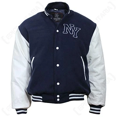 Afbeelding van Mil Tec NY Baseballjack met patch, zwart/wit