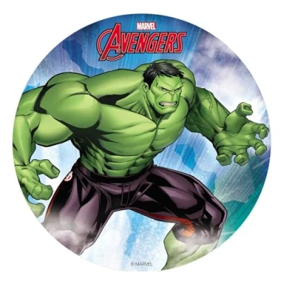 Image de Dekora Decoration Gateau Anniversaire Feuille Azyme de Hulk 20 cm Diametre