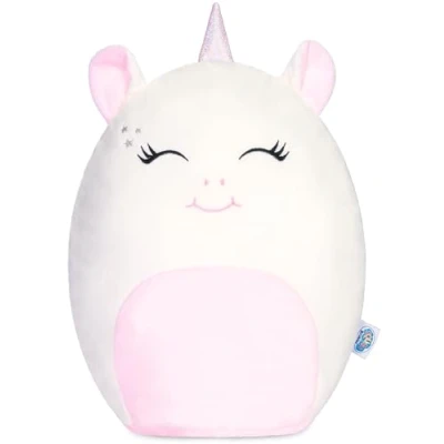 Afbeelding van SQUISHBRUBIES Emily de Eenhoorn Superzachte Pluche Knuffel Kawaii Squishy Speelgoed 35 cm wit en roze
