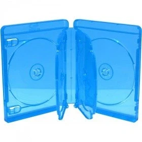 Afbeelding van MediaRange Blu Ray behuizing voor 6 blanco&#039;s, 22 mm, machineverpakking, blauw, transparant, 10 stuks