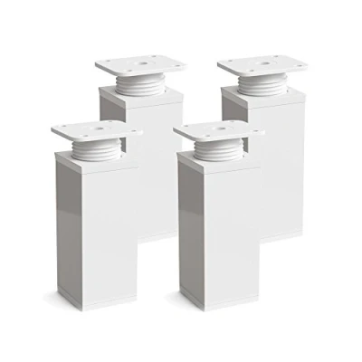 Afbeelding van sossai® design meubelpoten MFV1 set van 4 in hoogte verstelbaar Vierkant profiel: 40 x mm Kleur: wit Hoogte: 100 (+ 20 mm) Inclusief hoogwaardige houtschroeven
