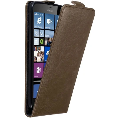 Afbeelding van Cadorabo Hoesje geschikt voor Nokia Lumia 640 XL in KOFFIE BRUIN Beschermhoes flip design Case Cover met magnetische sluiting