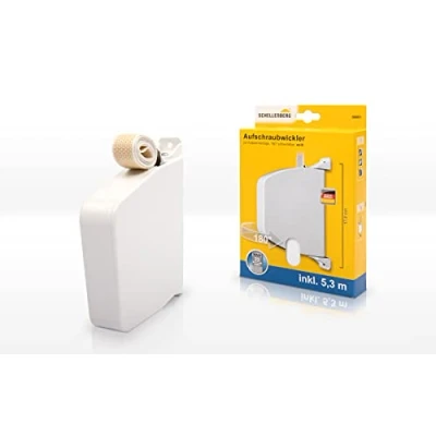 Afbeelding van Schellenberg 50801 rolluikgordel systeem Maxi 23 mm, draaibaar, met 5,3 m riem, gatafstand 17 cm, wit