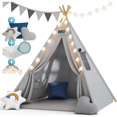 Afbeelding van Tipi Speeltent Grijs 160x120x120cm