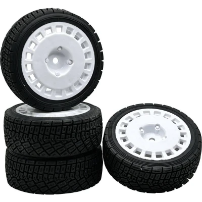 Afbeelding van Reely 1:10 Straatmodel, Sportwagen, Rallywagen Complete wielen Rally RA Wit 4 stuk(s)