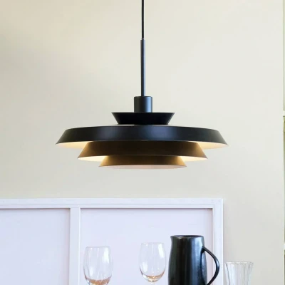 Afbeelding van Dyberg Larsen hanglamp DL44, zwart, metaal, Ø 45 cm
