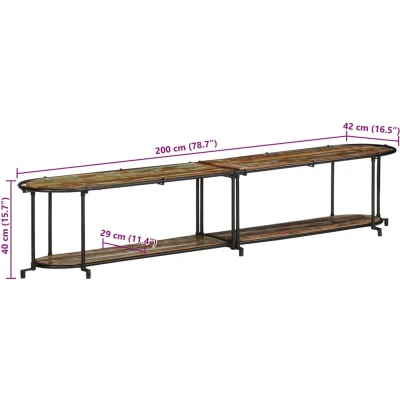 Afbeelding van vidaXL Tv meubel 200x42x40 cm massief gerecycled hout
