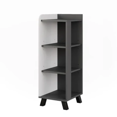 Afbeelding van Vicco KarenHalfhoge kast 30 x 90 cm met 4 planken Antraciet/wit