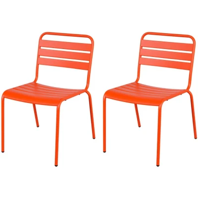 Afbeelding van MaximaVida metalen tuinstoel Max XXL oranje doos per 2 stuks