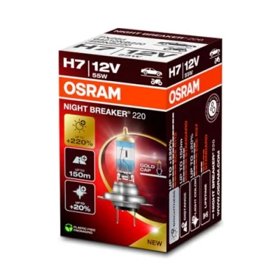 Image de OSRAM NIGHT BREAKER 220, H7, +220% de luminosité en plus, lampe phare halogène, 64210NB220, boîte pliante (1 lampe)