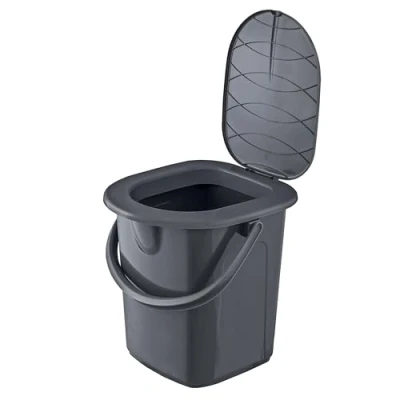 Image de BranQ Home essential, Fabriqué à partir de matériaux 100% recyclés, écologique, toilettes camping mobiles, 22 l, avec capacité charge maximale jusqu&#039;à 120 kg, gris éco