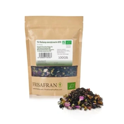 Afbeelding van FRISAFRAN Bulk Biologische Energie Oolong thee 100g kruidentheebladeren bladthee natuurlijk reinigend verjongend gezonde infusie kruidenthee zuiverend