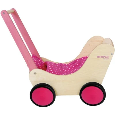 Afbeelding van Simply For Kids Houten Poppenwagen Roze