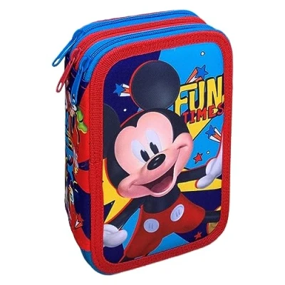 Afbeelding van CARTOON Schooltas met 3 ritssluiting, meerdere vakken, compleet 44 stuks, kleuren Giotto, 20 x 13 6 cm, Meerkleurig, Mickey