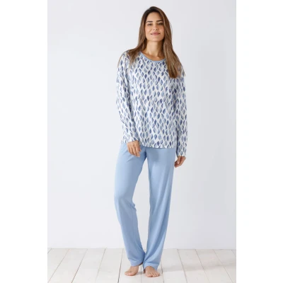 Afbeelding van Hajo pyjama dames polyester blauw