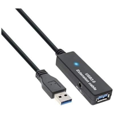 Image de Câble répéteur actif InLine® USB 3.0 de type A mâle à femelle noir 15m