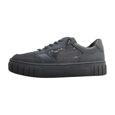 Afbeelding van Marco Tozzi 2 23721 43 vetersneakers voor dames, Zwart/kam