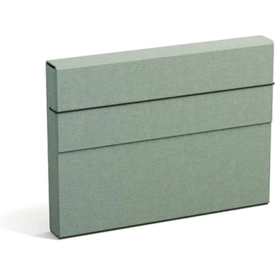 Afbeelding van Bigso Box of Sweden OLOF A4 map met elastiek, documentenmap van vezelplaat en papier in linnenlook, extra ruime voor documenten, bestanden, documenten enz., mintgroen
