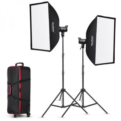 Afbeelding van Godox SL100Bi Bi Colour LED 2 Lichts kit (Studiolicht), Constant licht