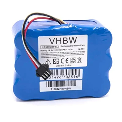 Afbeelding van vhbw NiMH accu 3000 mAh (14,4 V) voor robotstofzuiger Home Cleaner H.Koenig SWR22