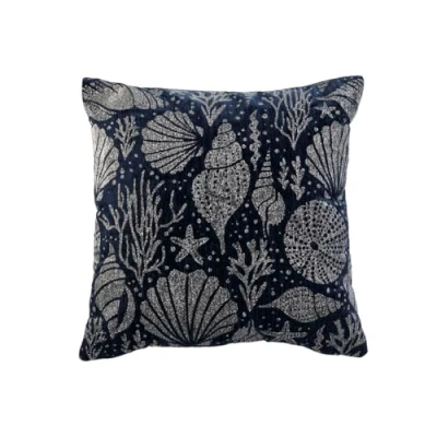 Afbeelding van Kussen Home ESPRIT Zilverkleurig Marineblauw Mediterrane 45 x 15 cm
