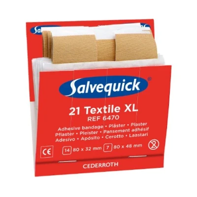 Afbeelding van Salvequick Pleister extra groot textiel navul 6 x 21 pleisters 6470