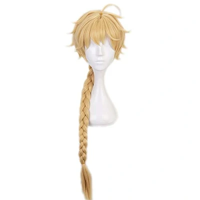 Afbeelding van HIROAKIYA Aether Wig, Genshin Impact Cosplay Pruik met Cap
