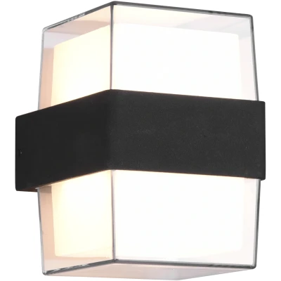 Afbeelding van LED buitenwandlamp Molina, hoekig, antraciet