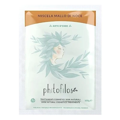 Afbeelding van Phitofilos biologische henna poeder verf in WALNOOT (Miscela Mallo di Noce) 100g
