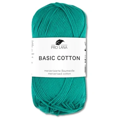 Afbeelding van Frida&#039;s Wollhaus Pro Lana 50 g basic katoenen breiwol voor breien en haken 64 kleuren (64 smaragd)