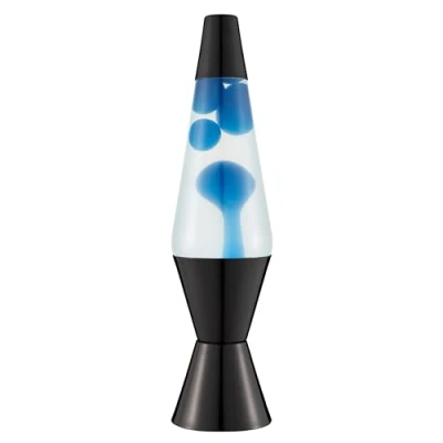 Afbeelding van LAVA® Lampada Lava 2313, cera blu, liquido transparant, basis en cappuccio neri, originele lamp van 14,5 cm