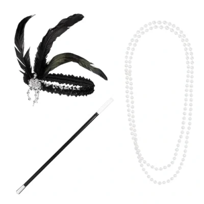 Afbeelding van Boland Set Flapper Zwart Volwassenen Unisex Charleston 20&#039;s Roaring Twenties