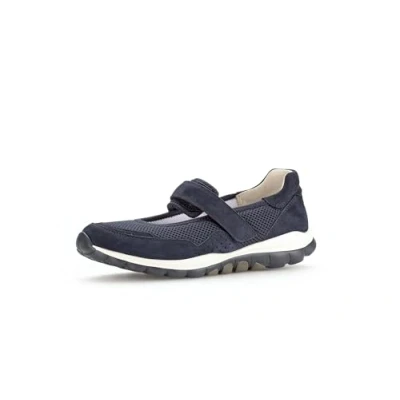 Afbeelding van Gabor Rollingsoft Ballerina&#039;s met enkelbandjes, Dames, Maat: 38.5, Blue Leer en textiel