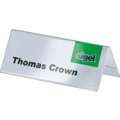 Afbeelding van Tafelnaambord Sigel TA136 100x60mm 2 zijdig transparant