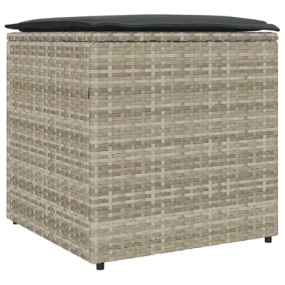 Afbeelding van vidaXL Buiten Opbergdoos Lichtgrijs en donkergrijs Synthetisch rattan