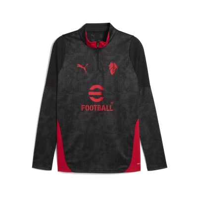 Afbeelding van AC Milan 25/26 trainingstop met kwartrits voor Heren, Zwart/Rood, Maat XL PUMA
