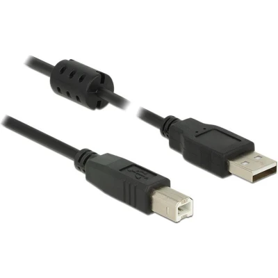 Afbeelding van Delock USB kabel 2.0 A stekker, B stekker 2.00 m Zwart Met Ferrietkern 84897