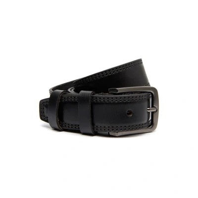 Afbeelding van Leren Riem Zwart Manovo voor Heren Maat 125 cm The Chesterfield Brand